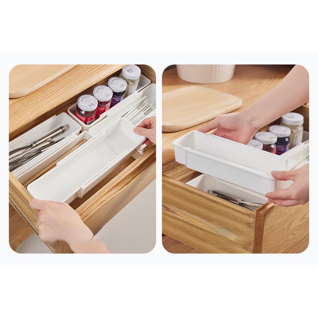 White 4pack Expandable Drawer Organizer Trays A318