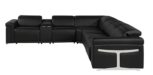 6-Piece Italian Leather Sectional Sofa with Power Reclining Seats J289