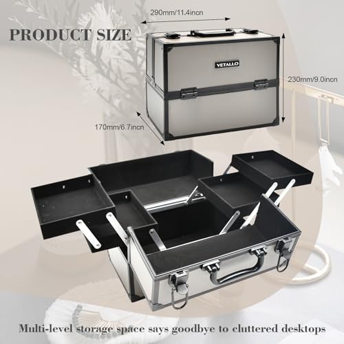 Large Black Portable Makeup Train Case R498923