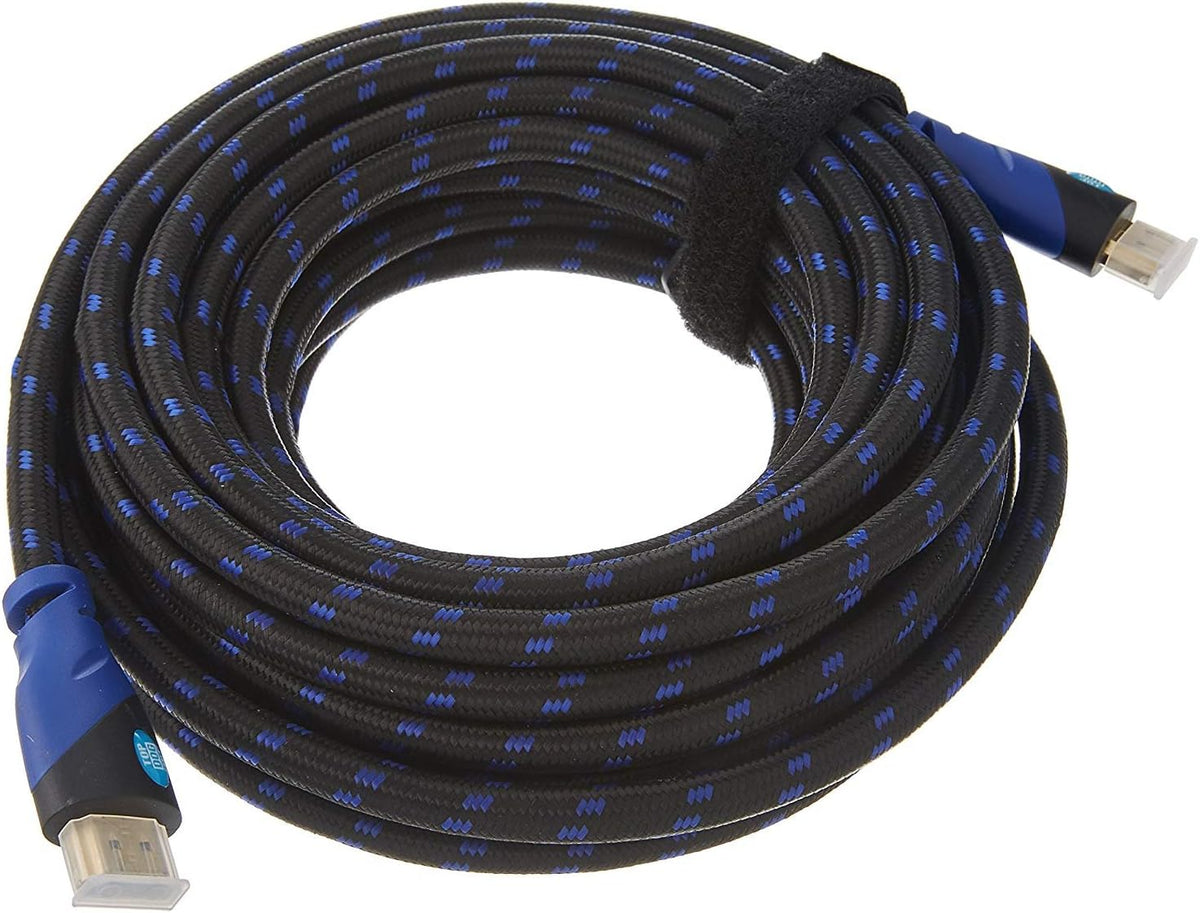 Braided Nylon HDMI Cable with Ferrite Core Blue 100 Feet Pack of 2 A90355