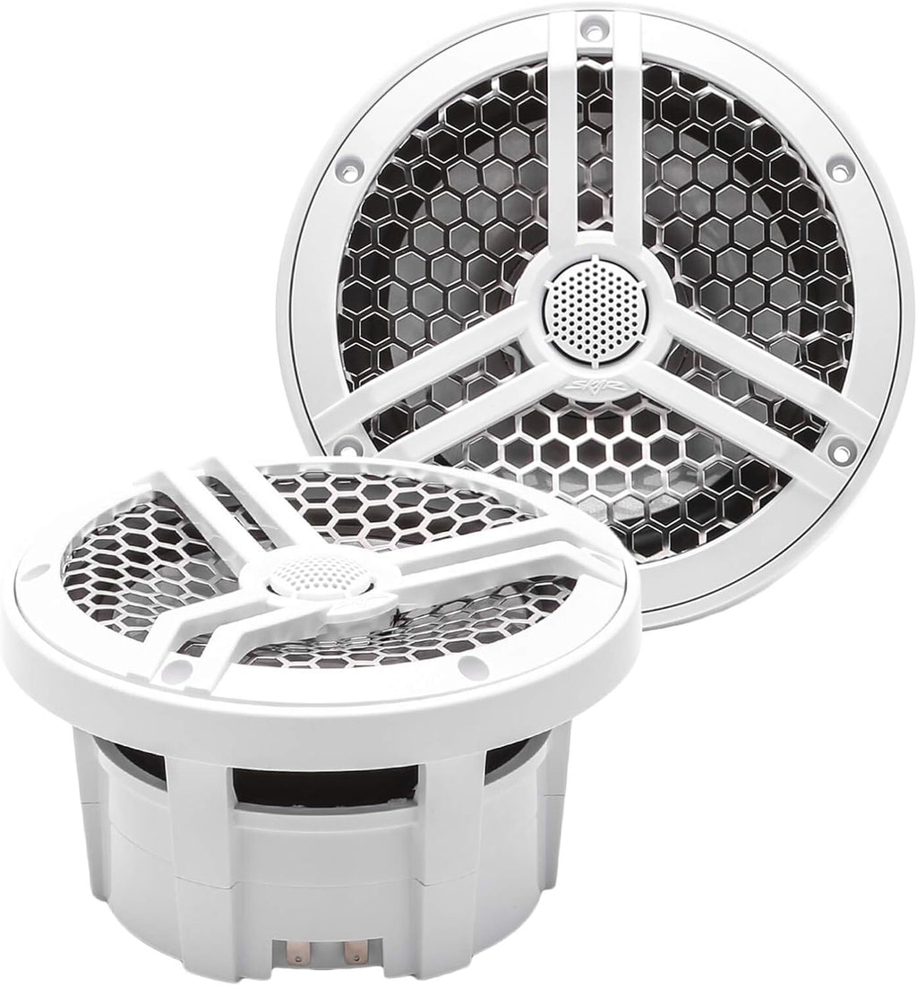 6.5" 2-Way Marine Coaxial Speakers, Pair (White) D748491