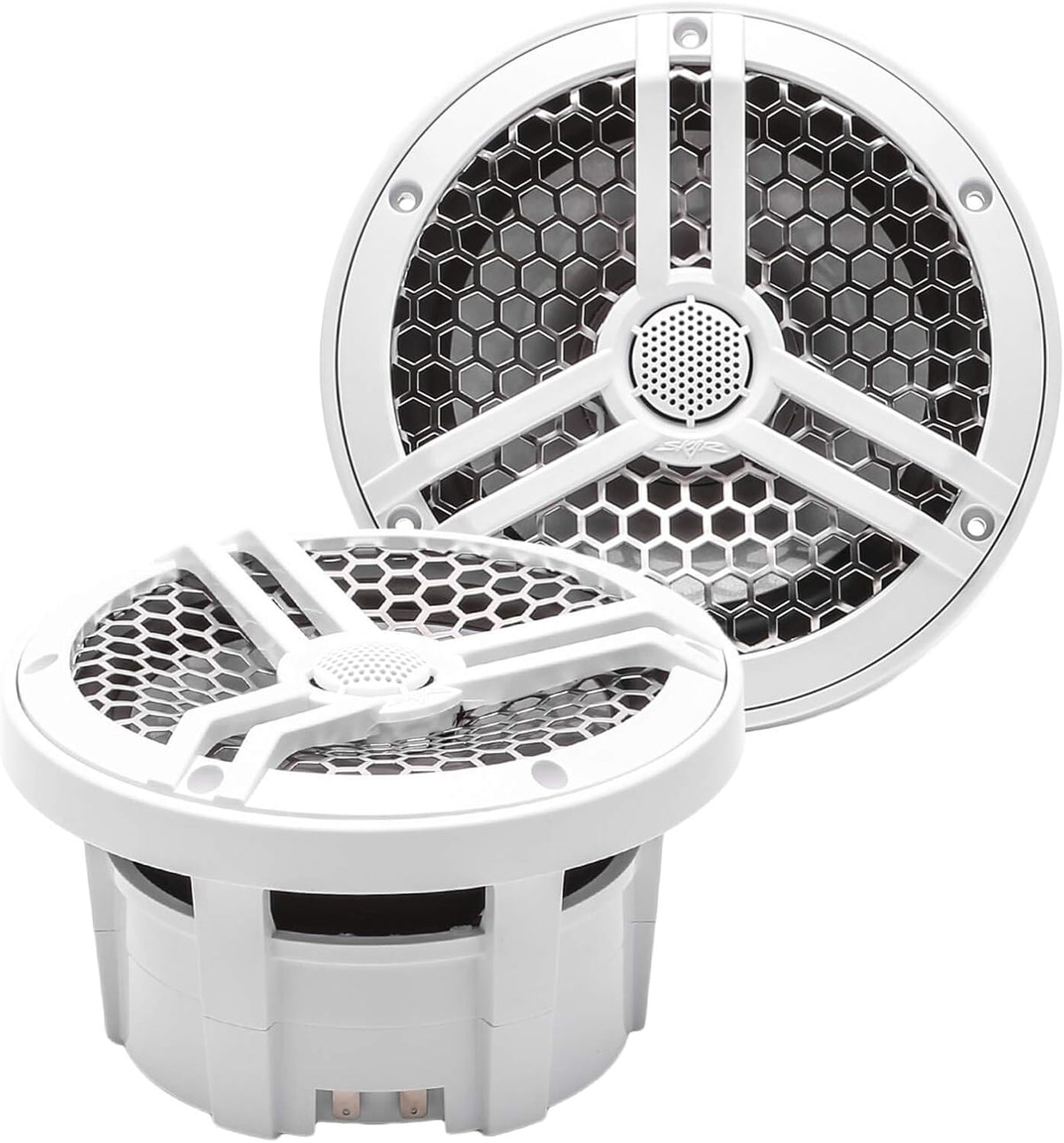 6.5" 2-Way Marine Coaxial Speakers, Pair (White) D748491