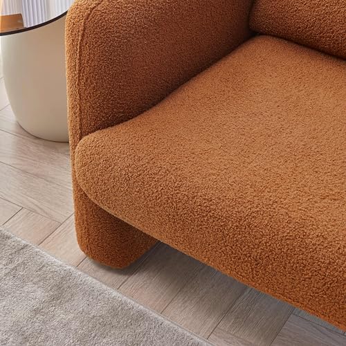 Cream Lambskin Sherpa Fabric Accent Chair L5847
