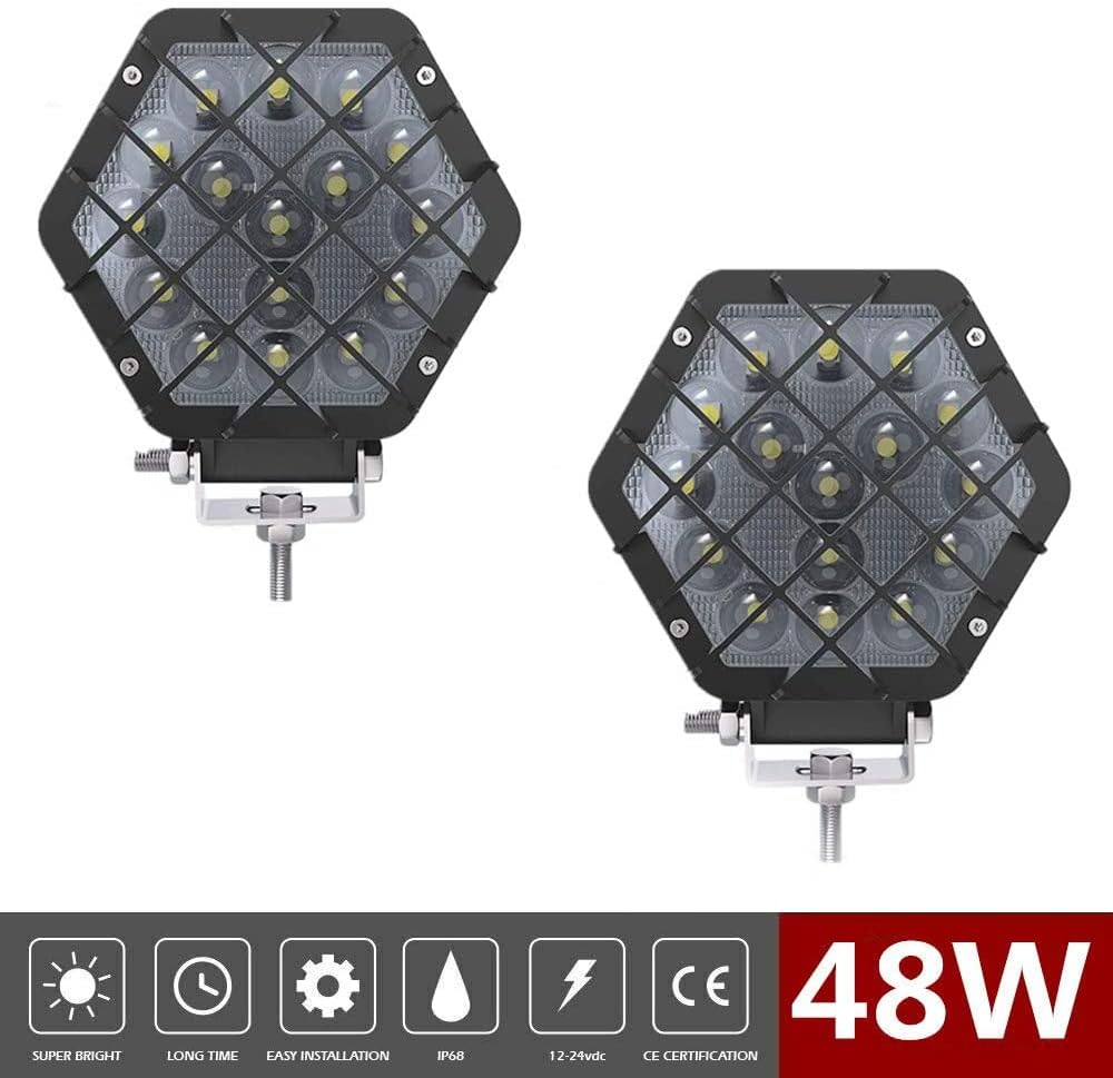 51W Round LED Off-Road Work Lights 4 Pcs Red L21117