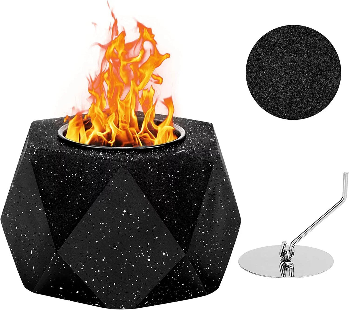 Concrete Tabletop Fire Pit Bowl Alcohol Burner E8265