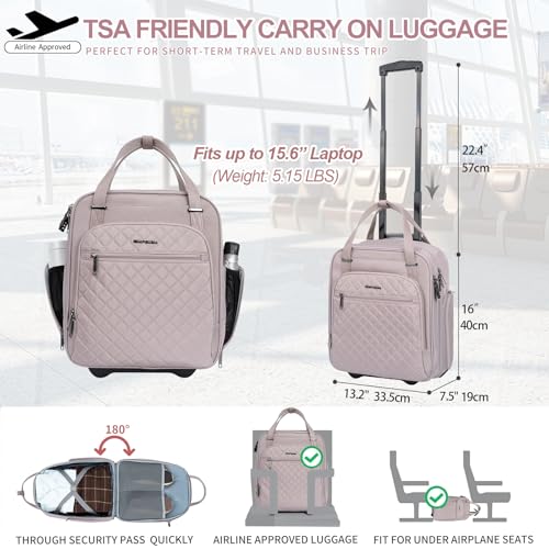 Black 16" Carry On Bag with Wheels T390401