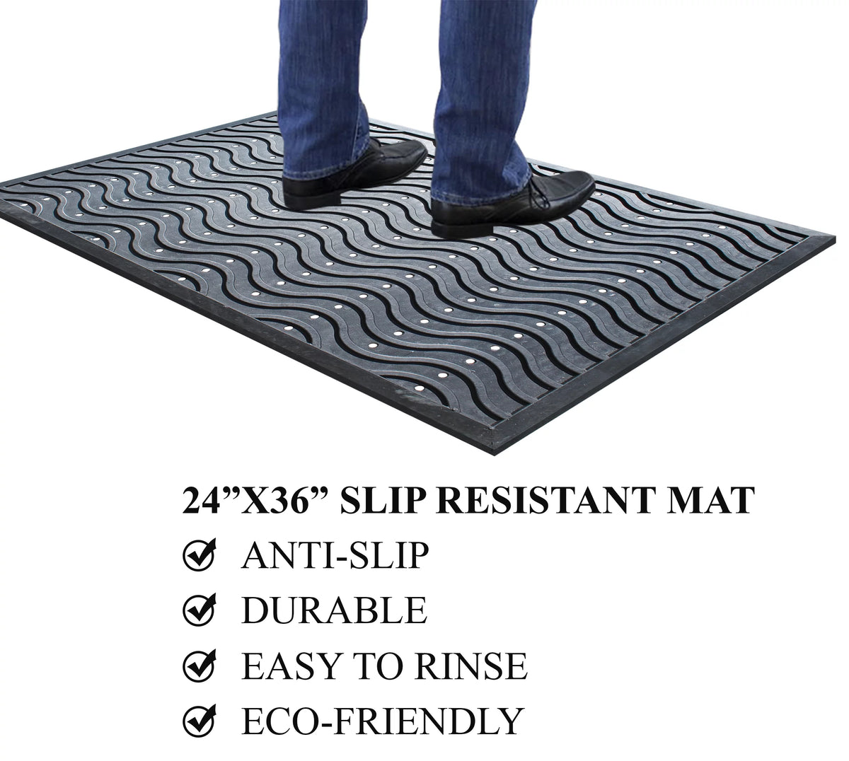 100% Rubber Clean Step Scraper Doormat U8157