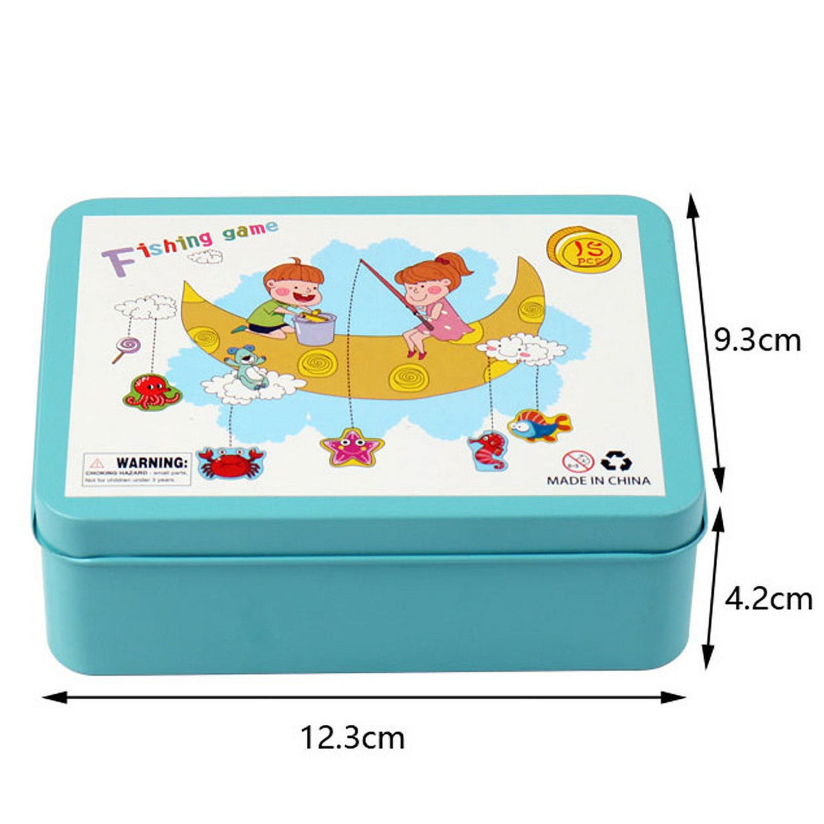 15 Fishes Wooden Kids Magnetic Fishing Game C984627