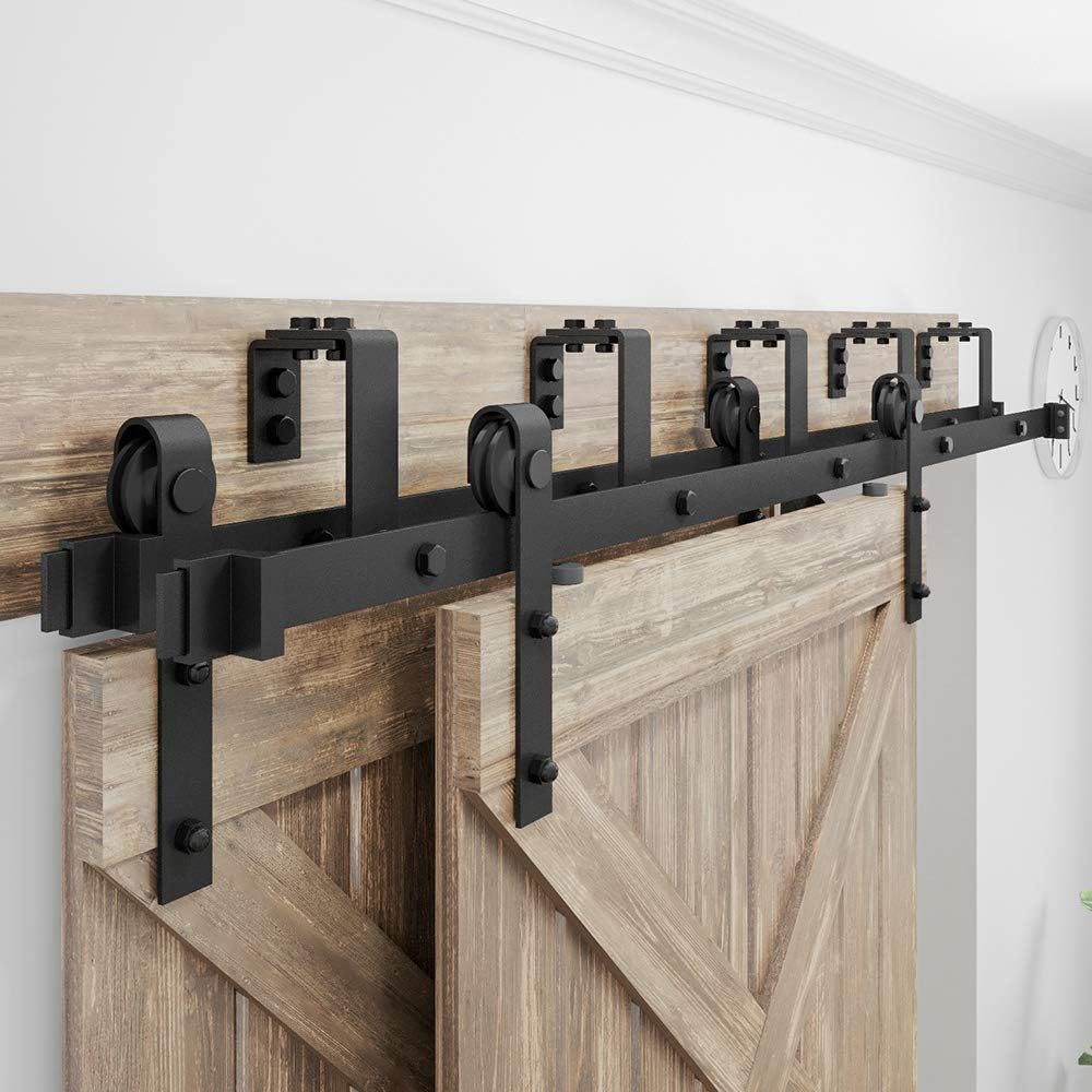 4FT Metal Sliding Bypass Barn Door Hardware Kit Z420