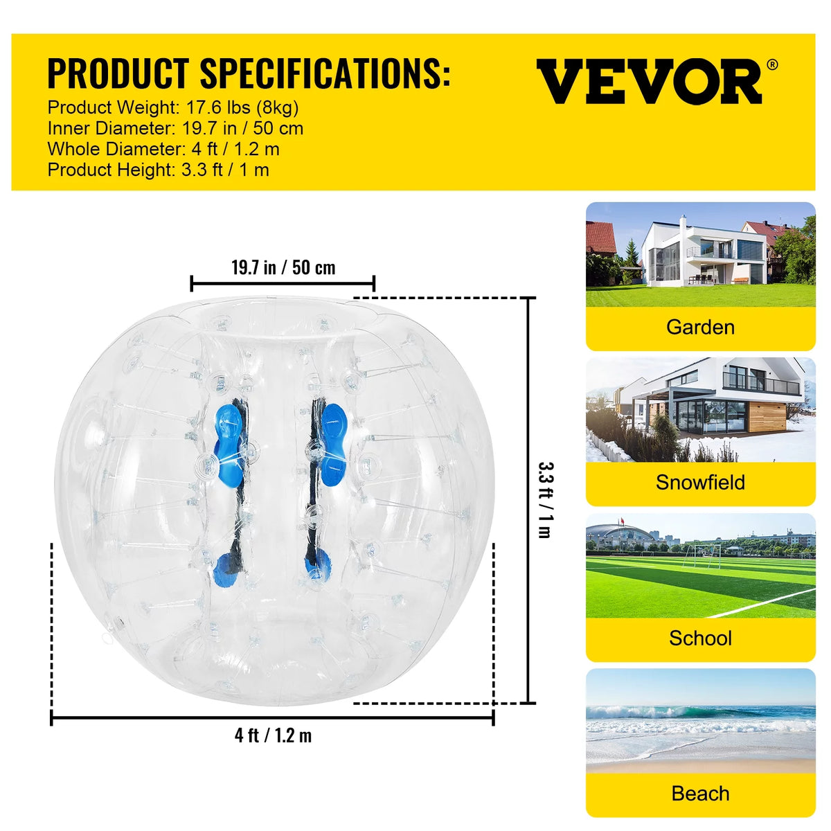 Inflatable Bumper Balls 2 PCS 4ft PVC T6744