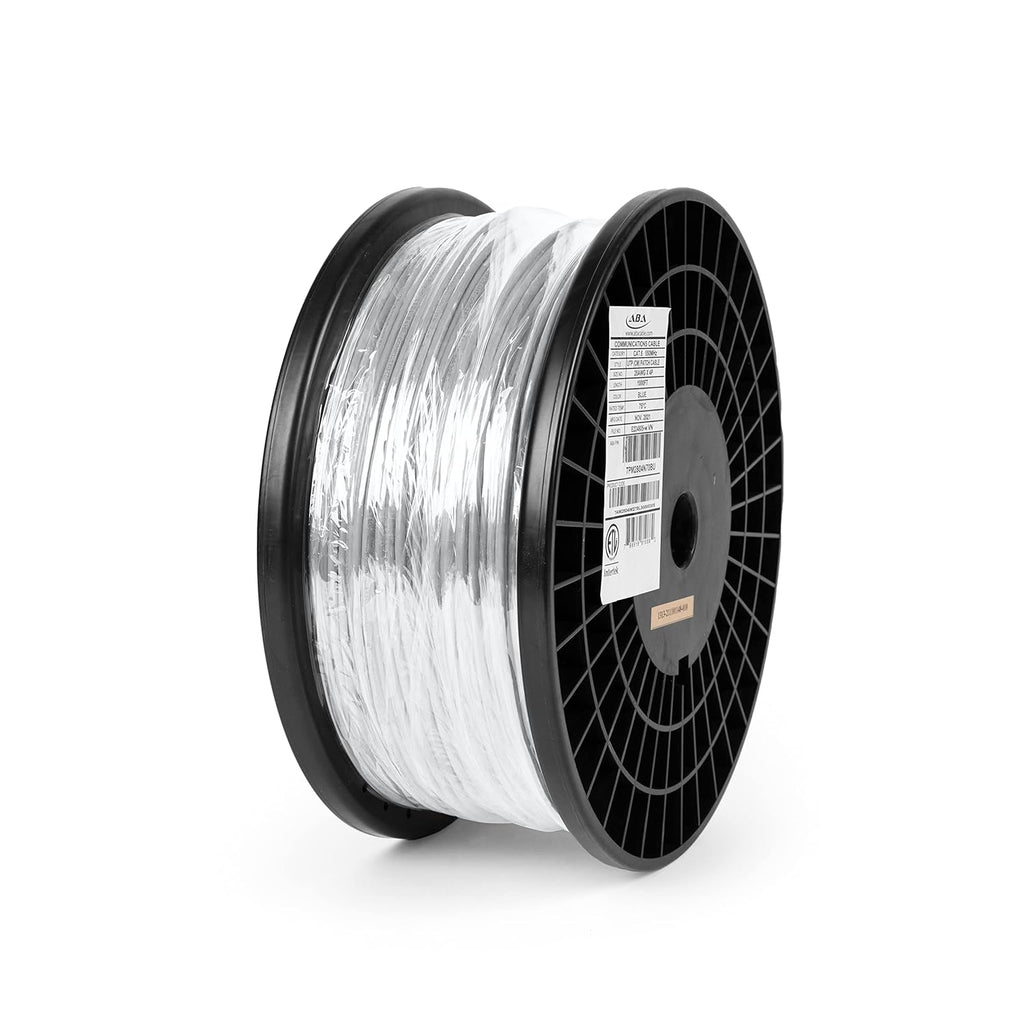 White Ultra Slim Cat6 Ethernet Cable 1000ft Unshielded Twisted Pair Pure Stranded Copper U21048