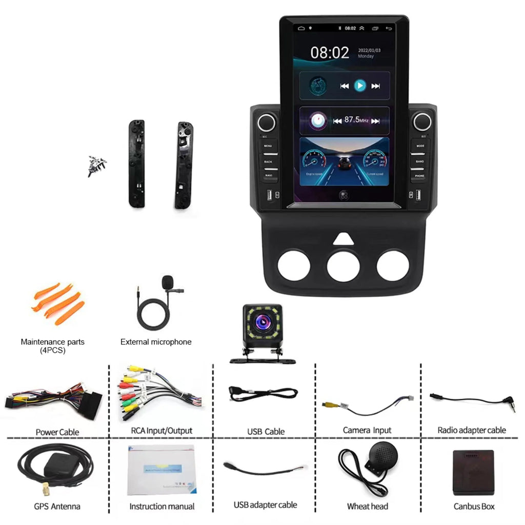 9.7 Vertical Car Radio Stereo IPS Android 12.0 GPS Navigation W3089