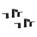 8 in. Widespread Double Handle Bathroom Faucet with Drain in Matte Black 2-Pack V150