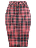 Slim Fit Rayon Knee Length Back Slit Denim Pencil Skirt N78849