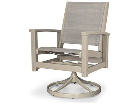 Satin White / White / Navy Blue Sling Swivel Rocker T244553