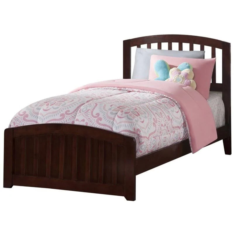Twin XL Walnut Traditional Bed with Matching Foot Board S58142