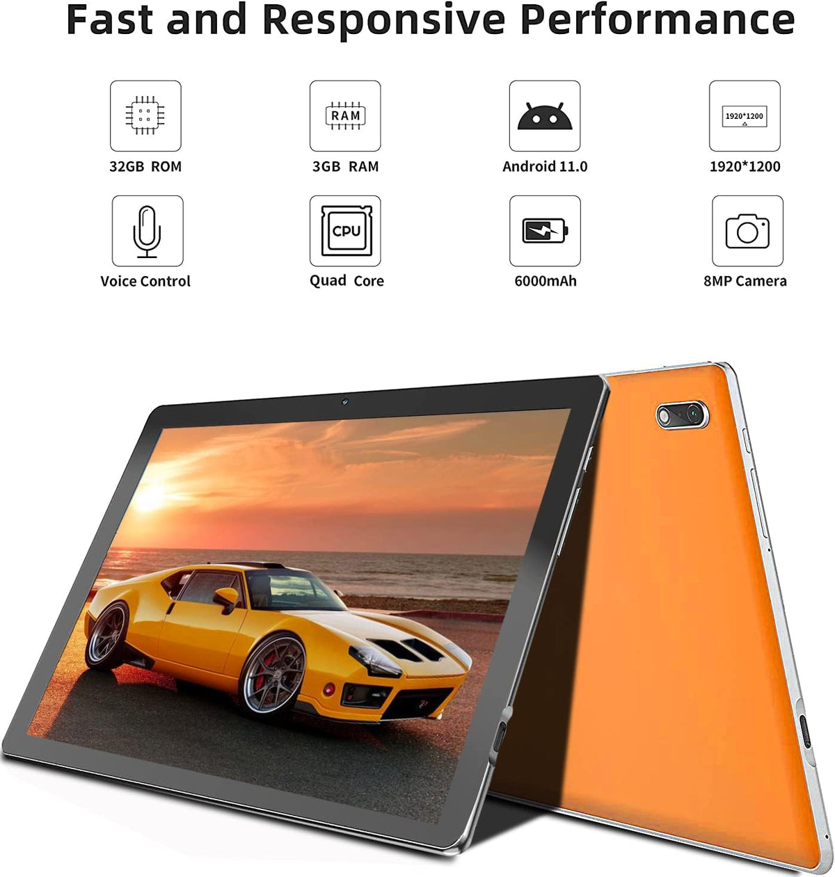 10.3 Inch Android 11 Tablet with 32GB Storage (Orange) V54491