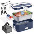 Electric Lunch Box Food Heater 60W 1.8L Stainless Steel Green Royal Blue N9727