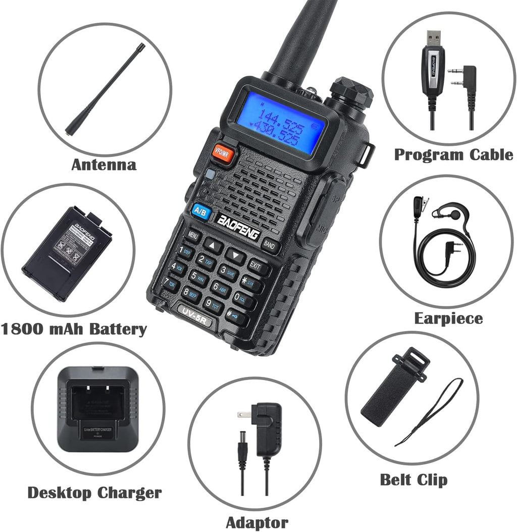 2 Pcs Dual Band Amateur Radio VHF/UHF Walkie Talkie N2884