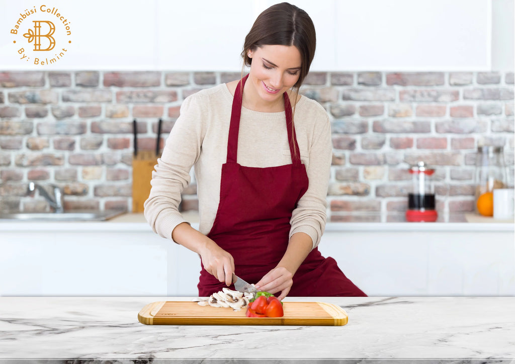 Extra Large Bamboo Cutting Board with Juice Grooves E9376