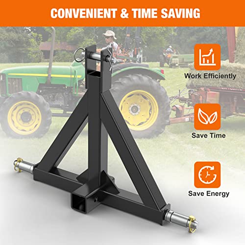 2" Orange Trailer Hitch Receiver for Category 1 Tractors K188