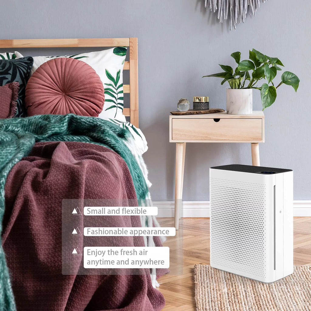 HEPA Air Purifier with Adjustable Fan Speed, Quiet Sleep Mode, 410 sq. ft Coverage, White G3423