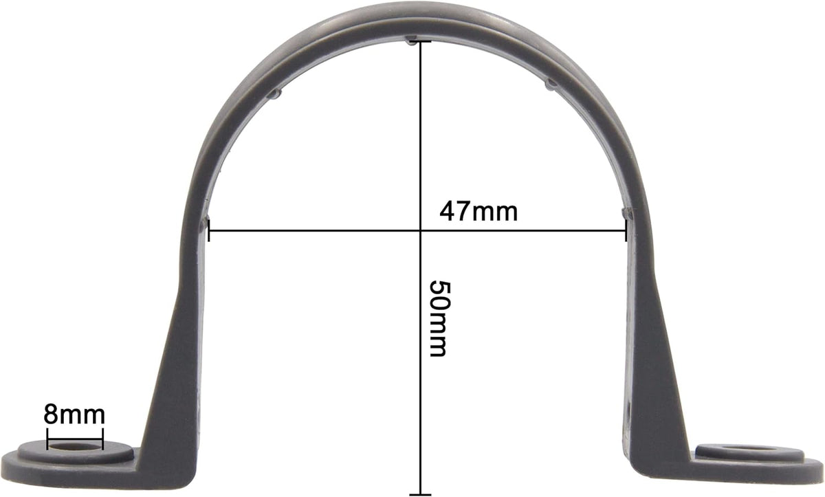 6pcs 1-1/2 Inch PVC Pipe Straps, 2 Holes Plastic Conduit Strap S67368