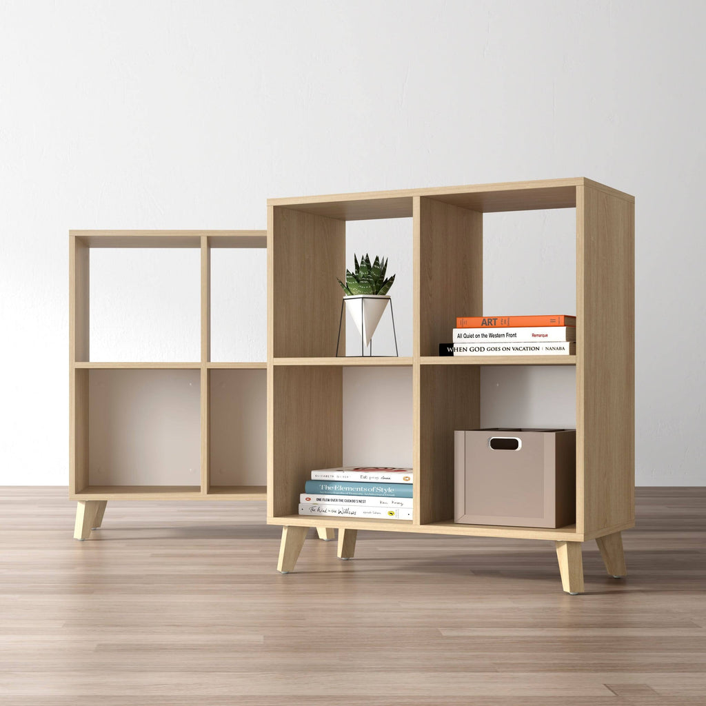 Light Walnut Modern Cube Bookcase K3423