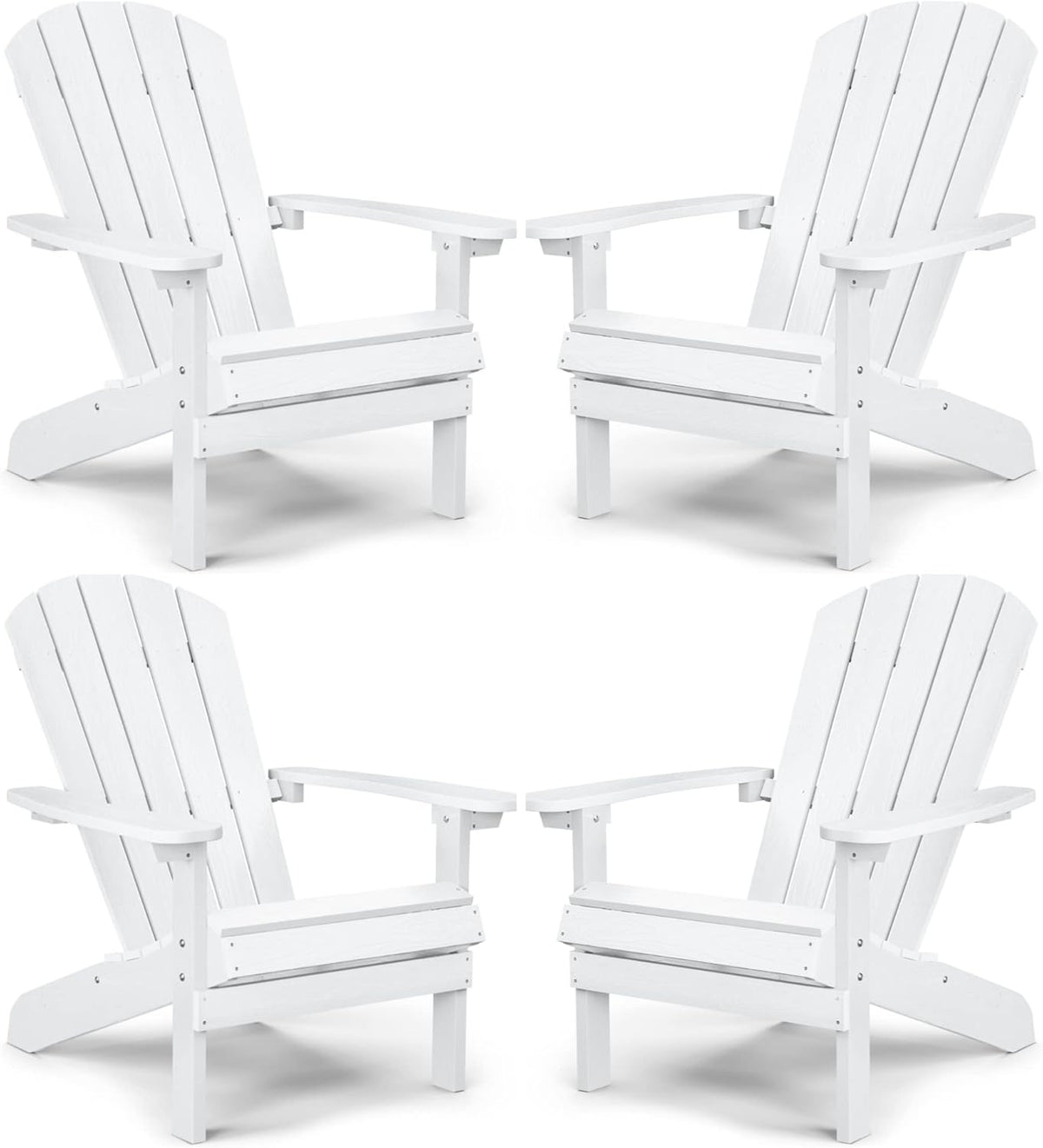 Black Plastic Adirondack Chairs Set of 2 X6519