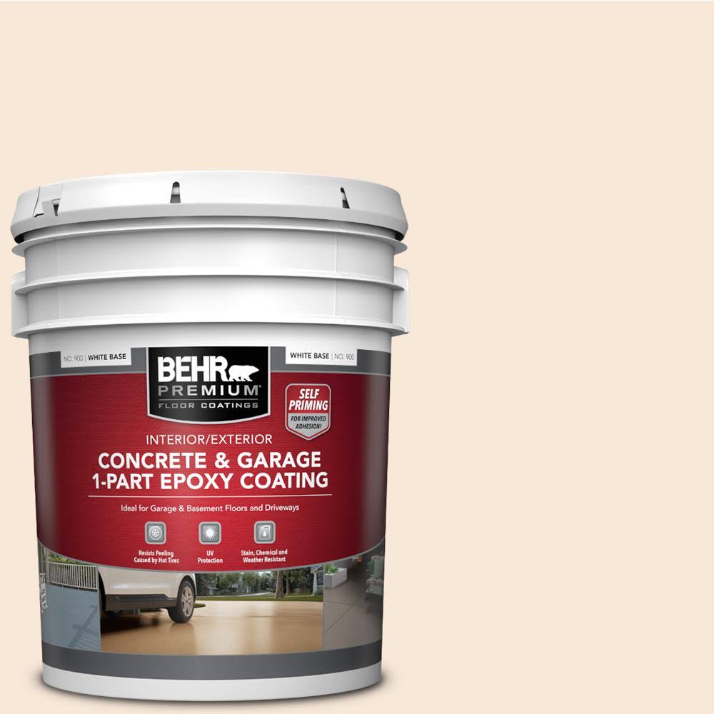 White Self-Priming 1 Part Epoxy Interior Exterior Concrete Garage Floor Paint U9264