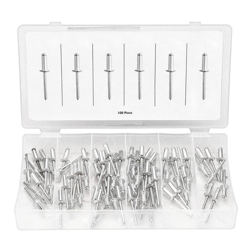 1/4 in. Aluminum Blind Rivet Set, 100 Piece U45792