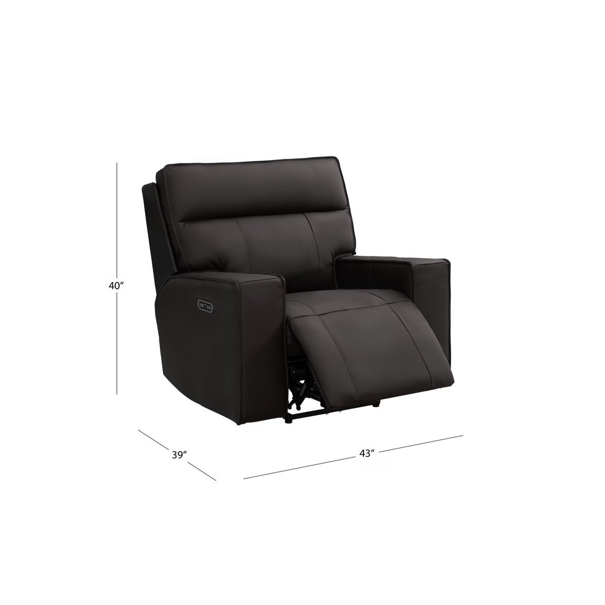 Brown Leather Power Reclining Armchair J64748