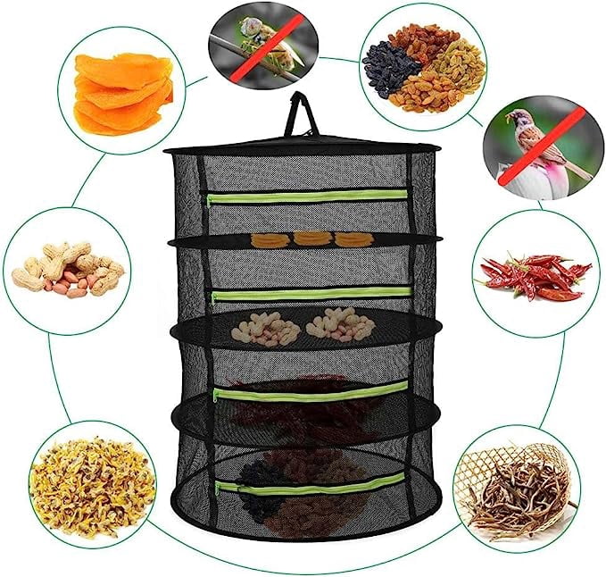 4-Layer Folding Nylon Mesh Drying Rack with Carrying Bag M977