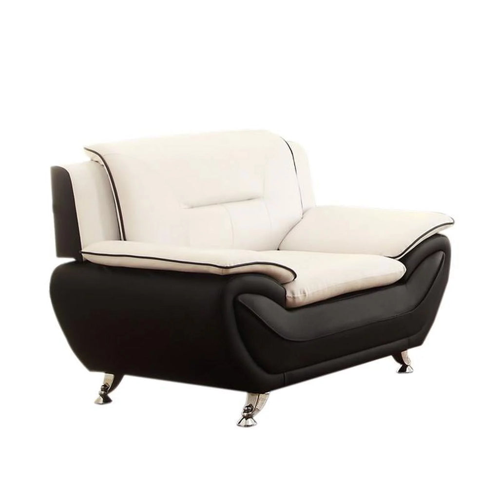 3 Piece Living Room Sofa Set in Black/Beige R85017