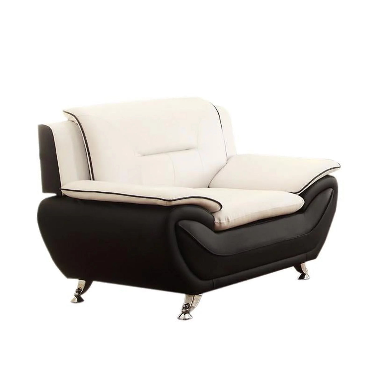 3 Piece Living Room Sofa Set in Black/Beige R85017
