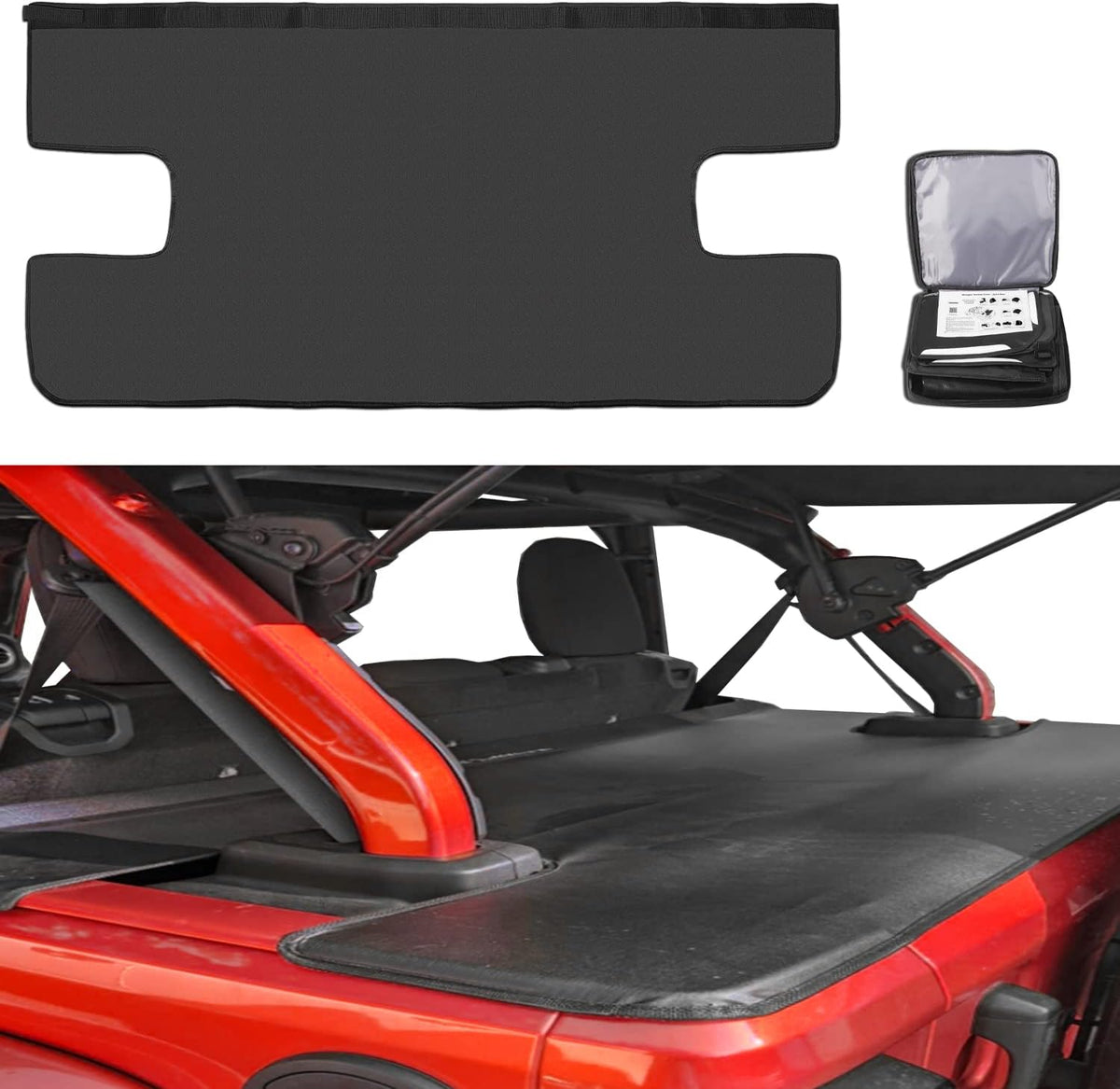 Black Vinyl Tonneau Cover 3 pcs Q91382