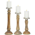 Brown Mango Wood Candle Holder (Set of 3) N88490