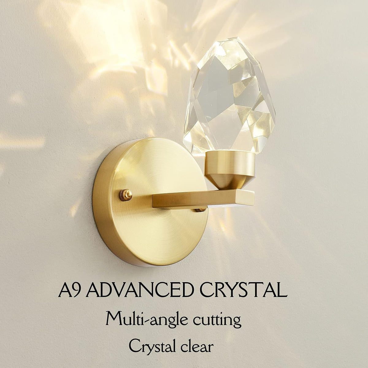 Crystal Gold Wall Sconce, K9 Crystal Wall Mounted Light O333597