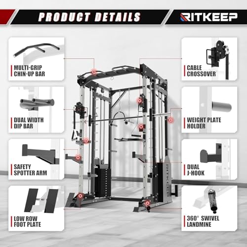All-in-One Home Gym Equipment with 2200lb Load Capacity and 320lb Weight Stack M1631