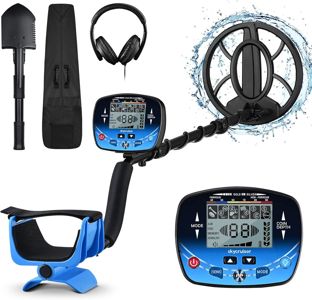 Waterproof Metal Detector with 10" IP68 Search Coil R785278
