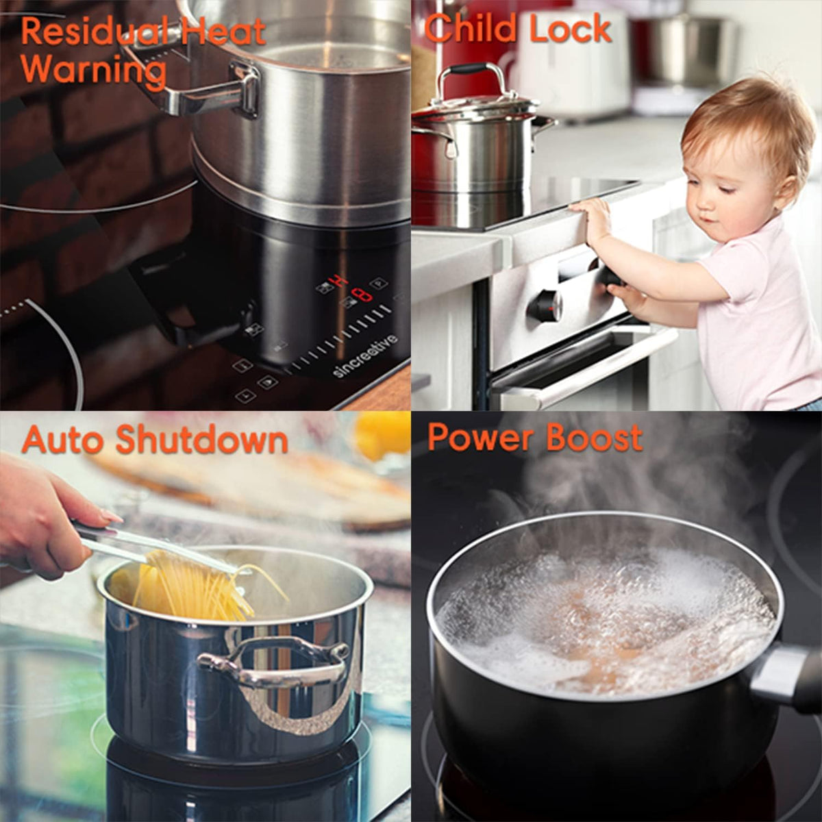 30 Inch 4 Burners Induction Cooktop with Timer D238937