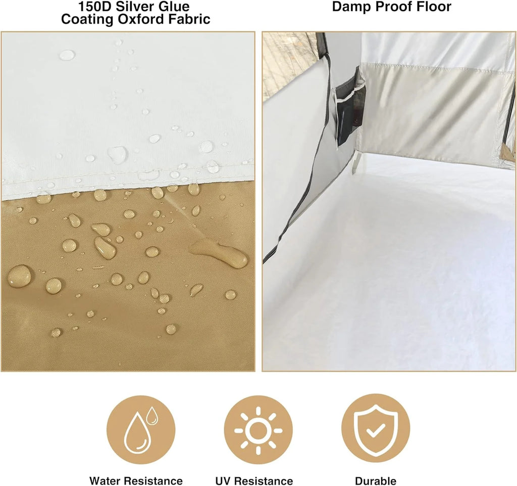 10' x 10' Khaki Camping Inner Tent Square Tent with Full Floor Y887222