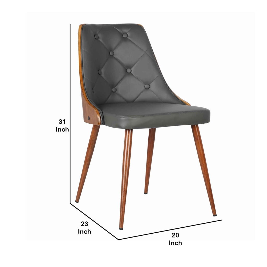 Gray Faux Leather Curved Dining Chair D2022