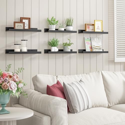 Rustic Brown Wall Shelves Set of 8 W17841