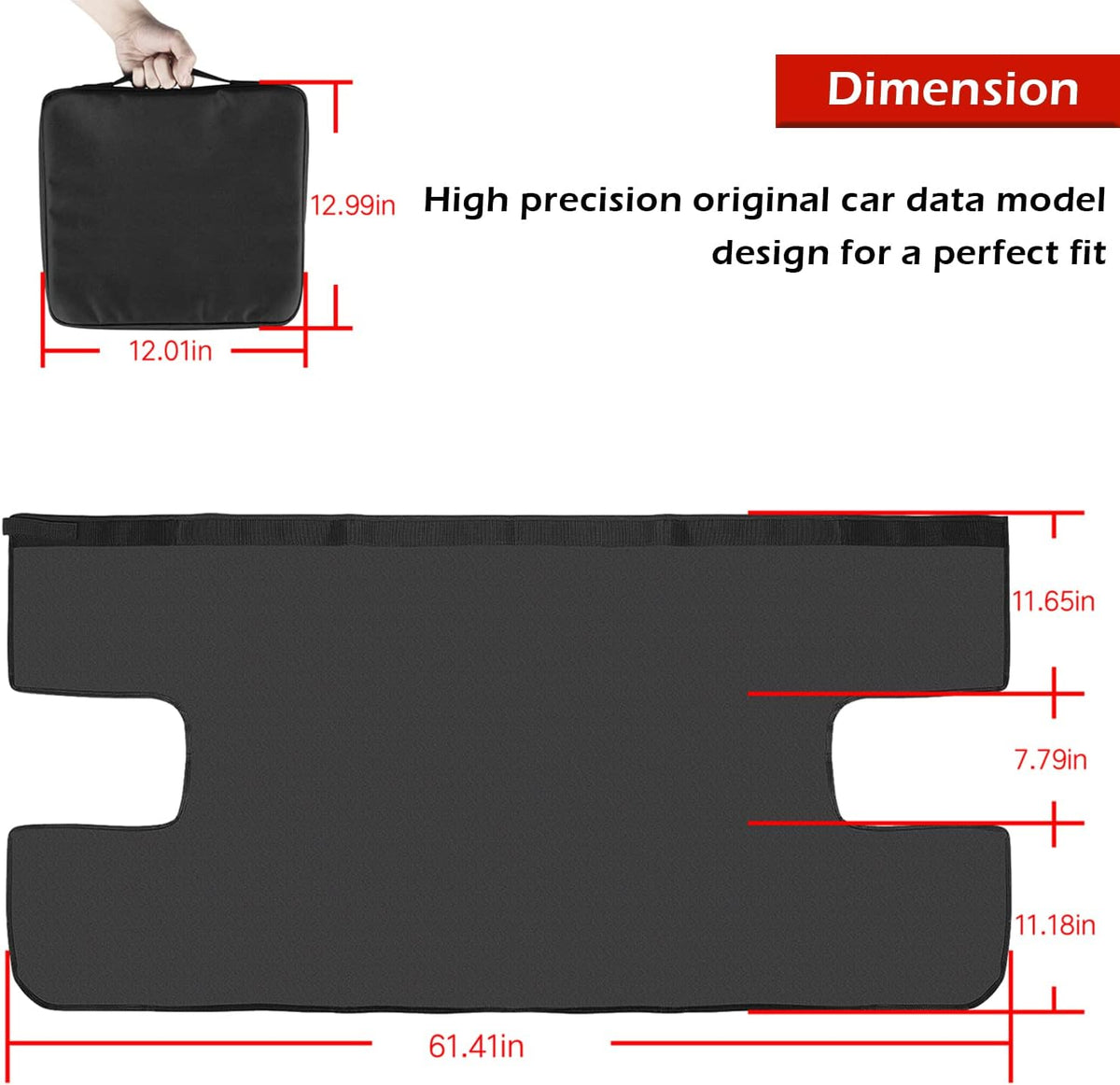 Black Vinyl Tonneau Cover 3 pcs Q91382