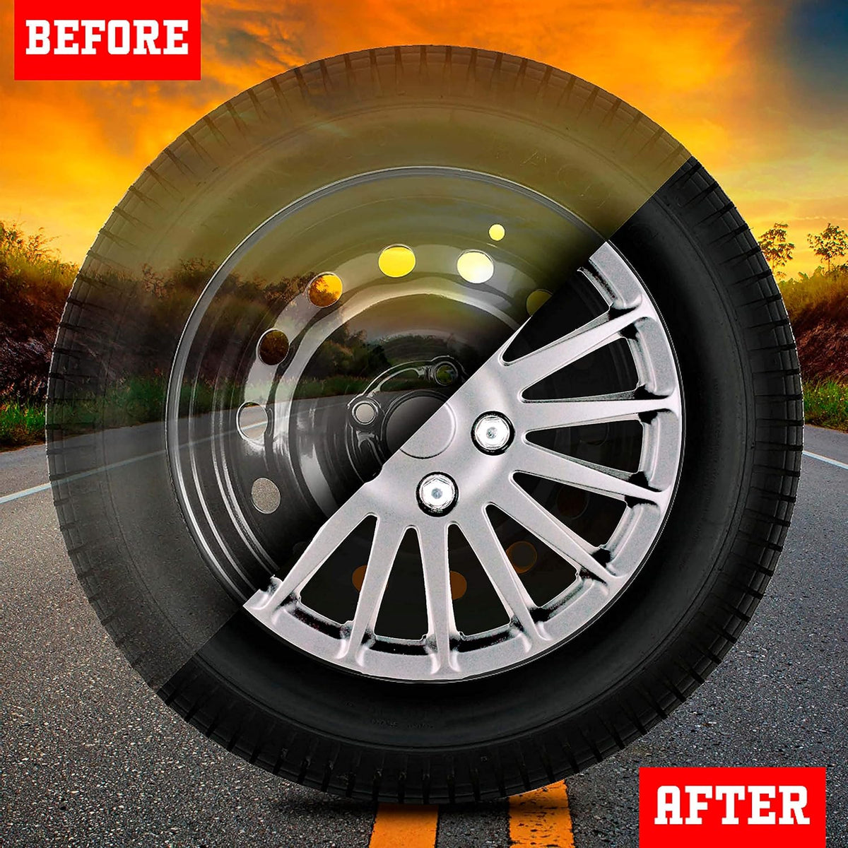 15-Inch Set of 4 Silver Hub Caps U31258