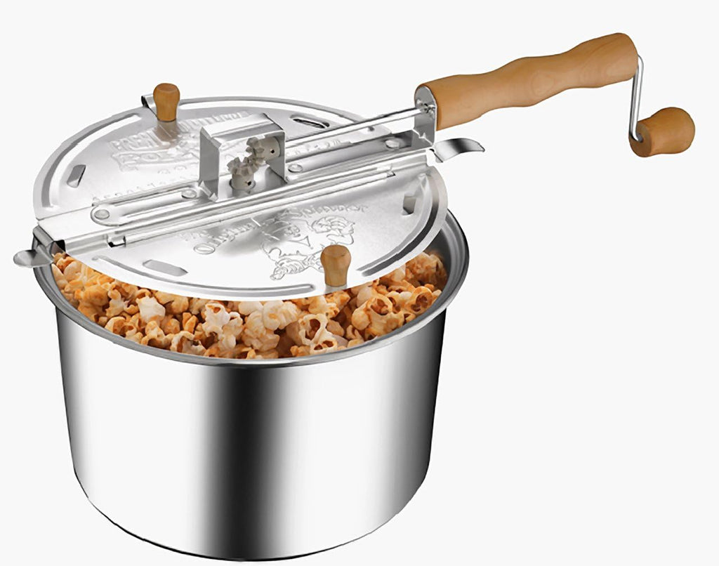 6-Quart Aluminum Popcorn Popper with Hand Crank N882211