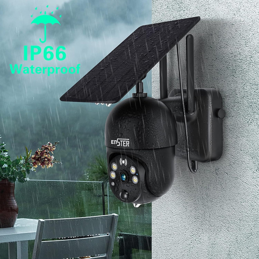 Wireless WiFi 360° PTZ 15000mAh Battery Powered Security Camera with Spotlight, 1080P Color Night Vision, PIR Motion Detection, 2 Way Audio, IP65 V5789