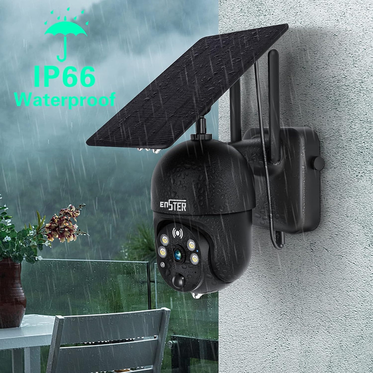 Wireless WiFi 360° PTZ 15000mAh Battery Powered Security Camera with Spotlight, 1080P Color Night Vision, PIR Motion Detection, 2 Way Audio, IP65 V5789