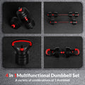 60LB 4-in-1 Adjustable Dumbbell Barbell Kettlebell Set I60583